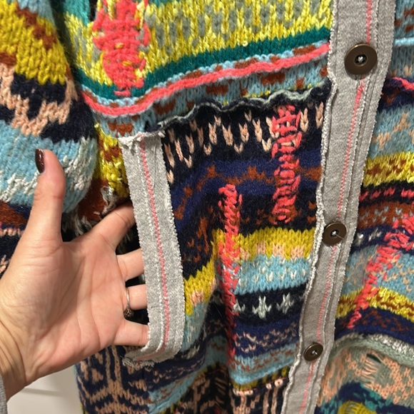 BNWT All my Love Cardi by Free People, Rainbow combo, size Small - Picture 2 of 11
